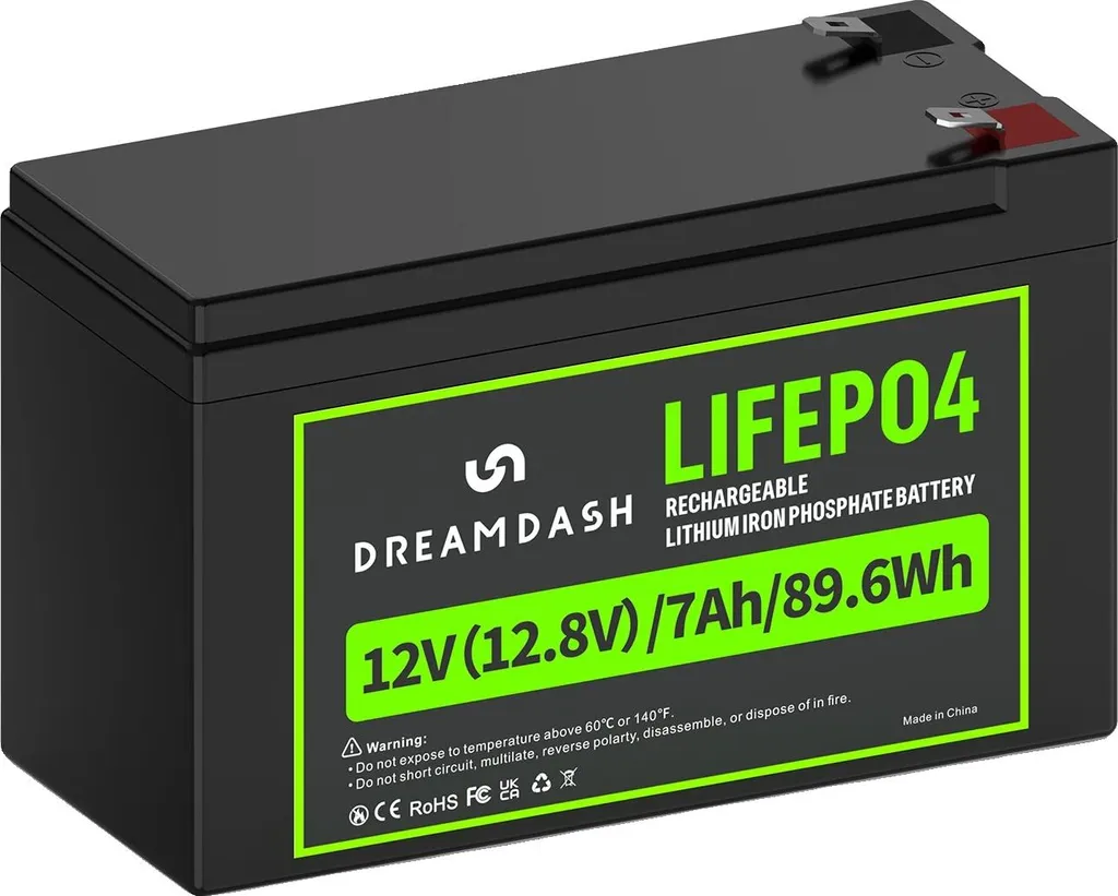 Batterie LiFePO4 12,8V 7Ah pour Solaire, Échosondeur et Petit Robot