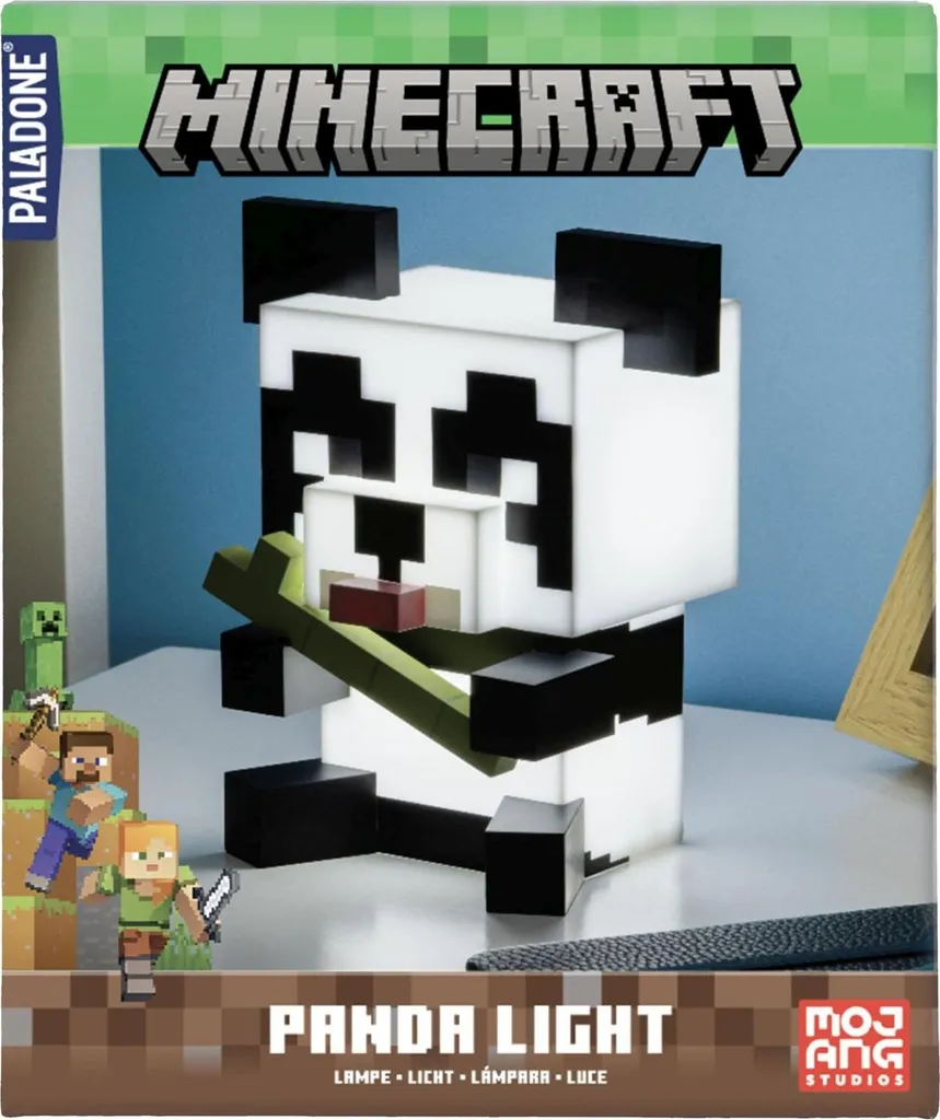 Veilleuse Panda Minecraft Lampe de Chevet Enfant Déco Pixel Art LED
