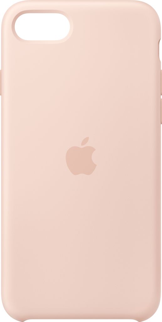 A pink iPhone case with an Apple logo.