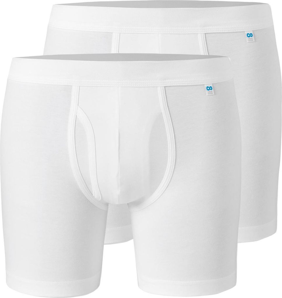 Schiesser 2er Pack Long Life Baumwolle Long Short / Pant Etwas längere Beinform und Eingriff für hohen Tragekomfort, Komfortabler Bund mit kleine...