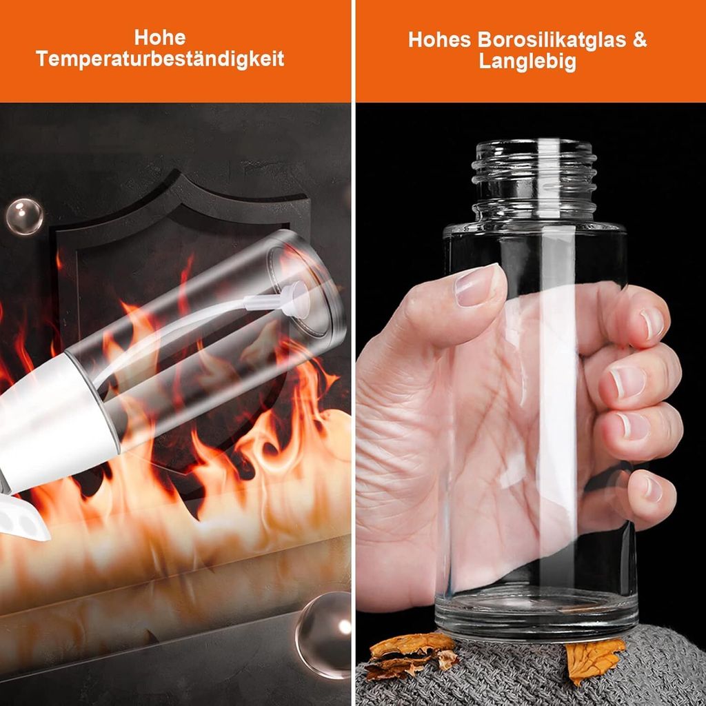 Ölsprüher, 230ml Öl Sprühflasche Ölflasche Glas Ölspray