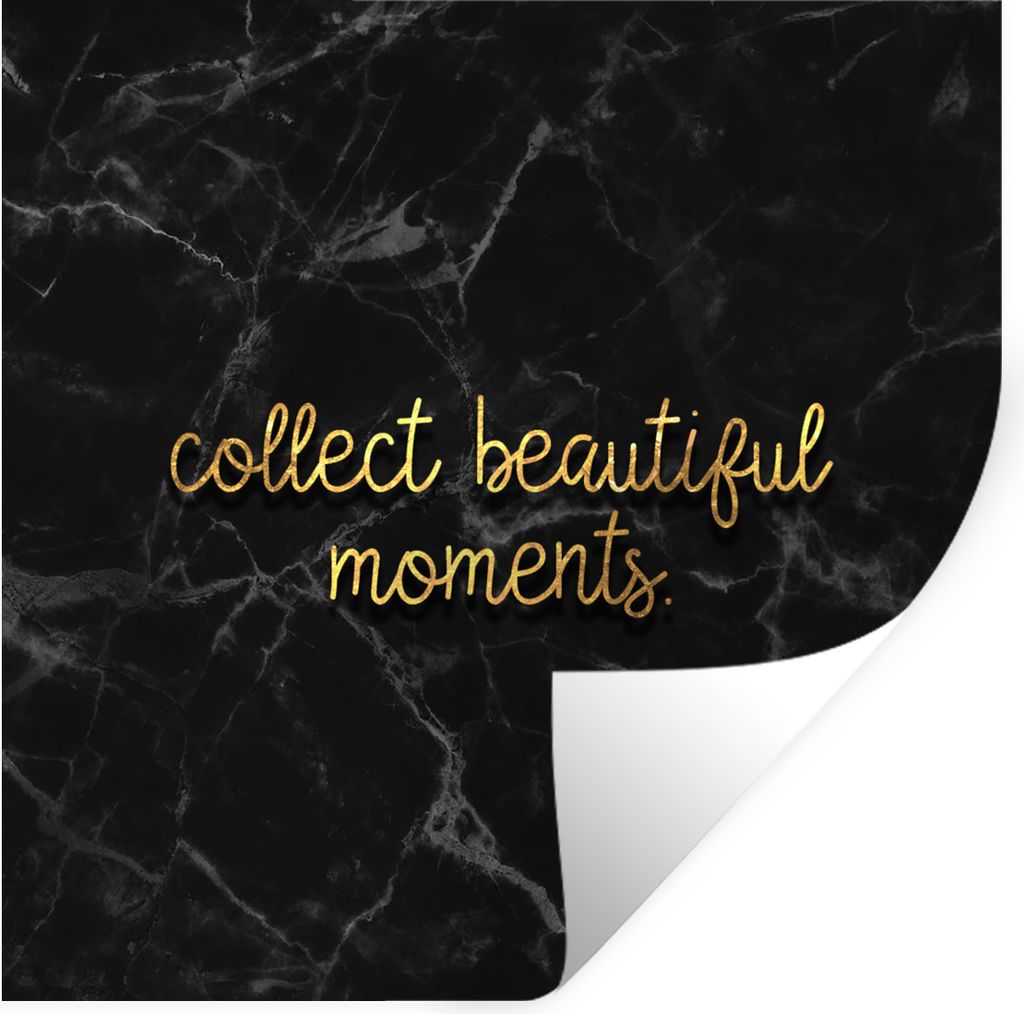 MuchoWow Wandtattoo Wandsticker Wandaufkleber Zitate - Sprichwörter - Gold - Marmor 100x100 cm Selbstklebend und Repositionierbar - Wierderverwe...