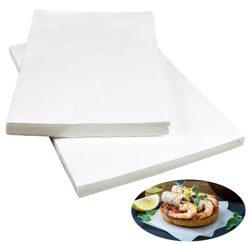 Papier cuisson pour hamburgers et pizzas, 100 feuilles 30x20 cm