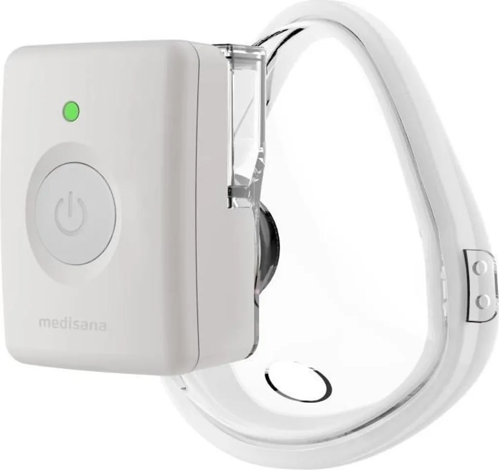 MEDISANA IN 705 Inalatore, a mani libere, 3W, batteria ricaricabile, incl. maschere per adulti e bambini, bianco
