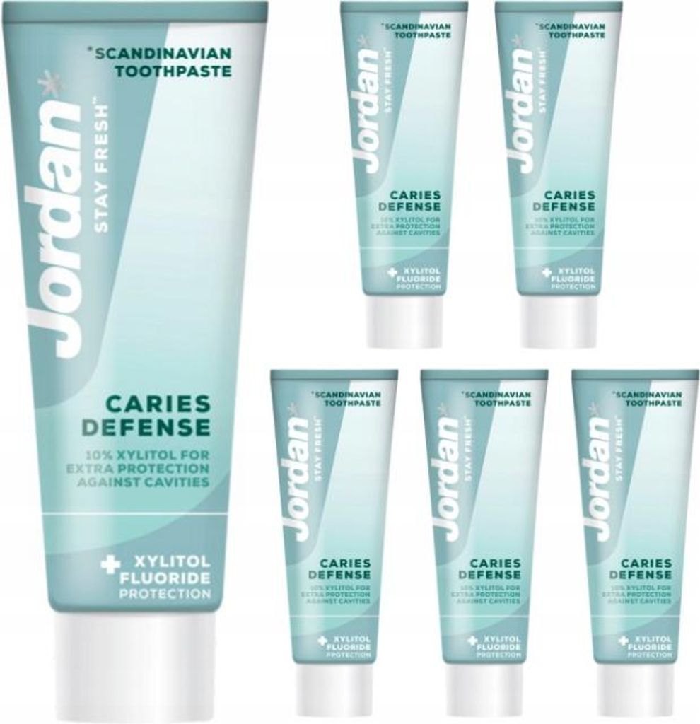 Jordan | Zahnpasta - Zahnpasta Stay Fresh Caries Defense - 75Ml - 6 Stück - Kariesabwehr - Frischer Atem - Zahnschutz