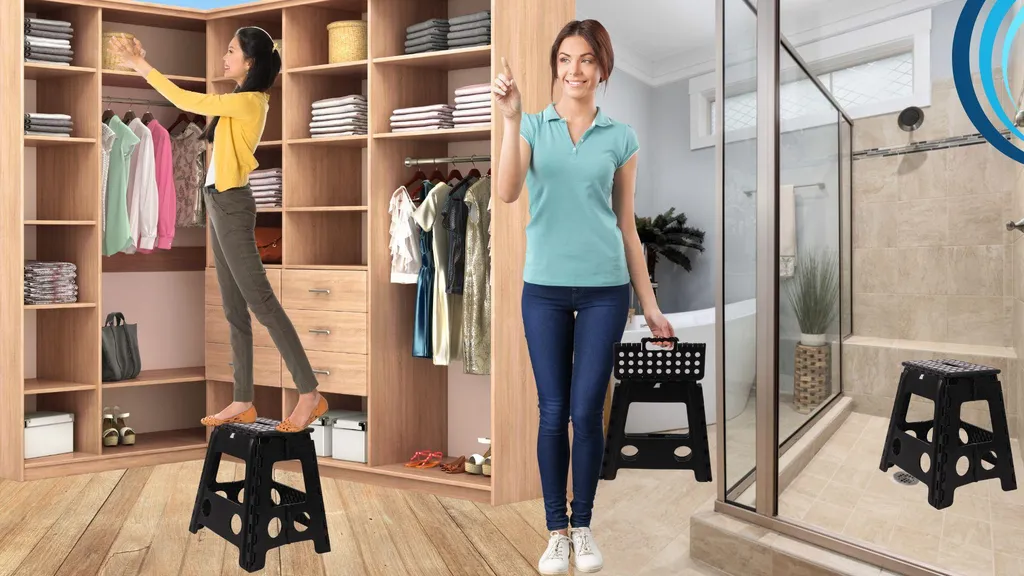 Chaise pliante d'appoint compacte avec pieds antidérapants de 39 cm - 8
