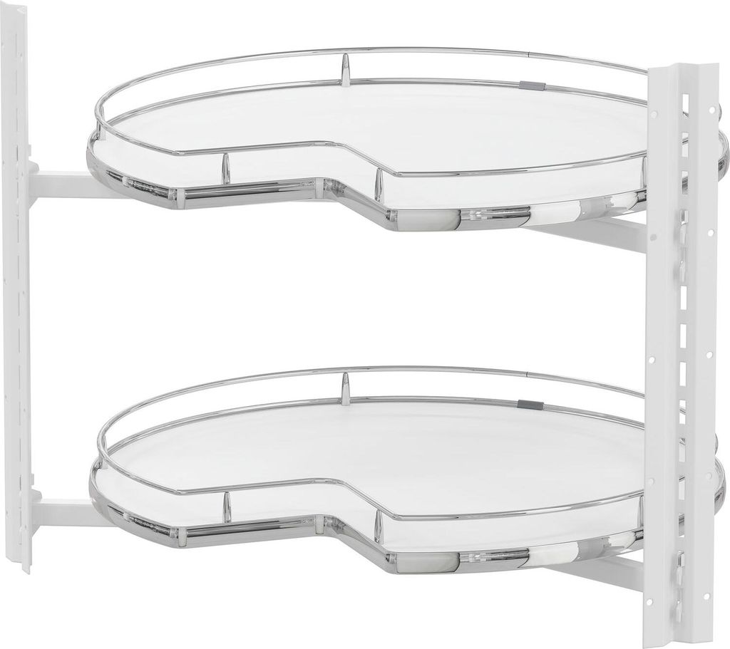 VS COR Wheel Pro Drehteller für Eckschrank Organizer - Rondell Küchenschrank drehbar 3/4-Kreis, KB 800mm, weiß/chrom