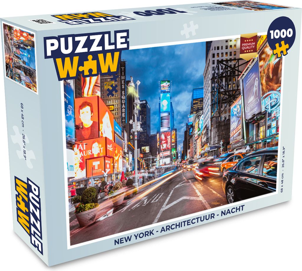 MuchoWow Puzzle 1000 Teile New York - Architektur - Nacht - Erwachsene - Rätsel