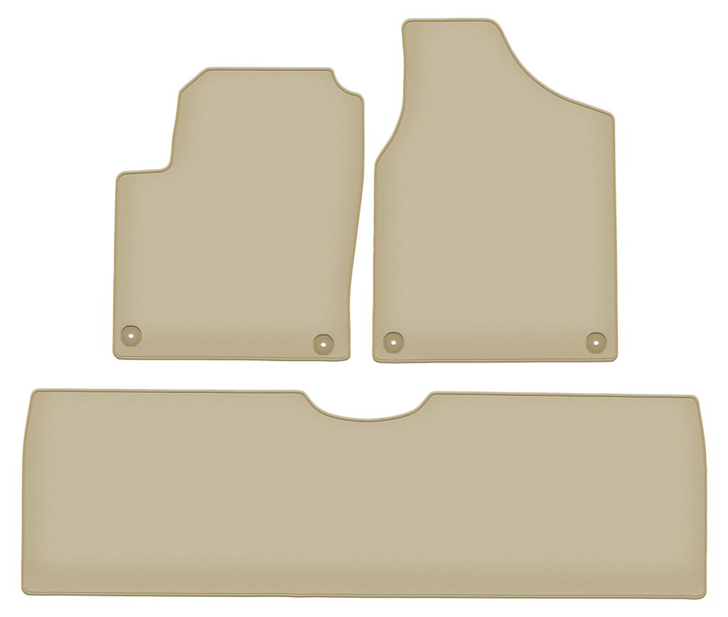 Velours-Fußmatten PREMIUM beige passend für Volkswagen Sharan I (1995-2010, Minivan) – mit Befestigungen – passgenau