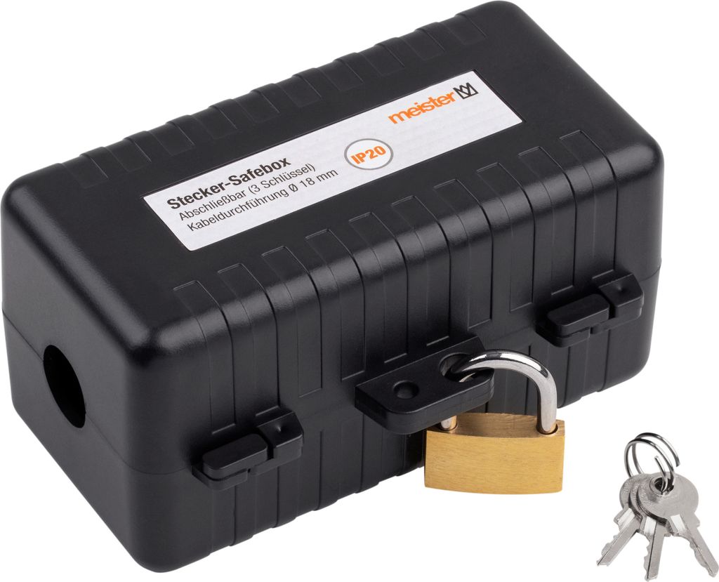 Meister Safebox für Stecker 120 x 60 x 60mm IP20 Innenbereich Kabel bis 18 mm Dicke