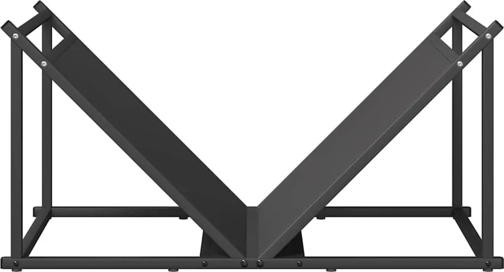 Range-bûches vertical intérieur noir 70 cm en acier robuste vidaXL - 5