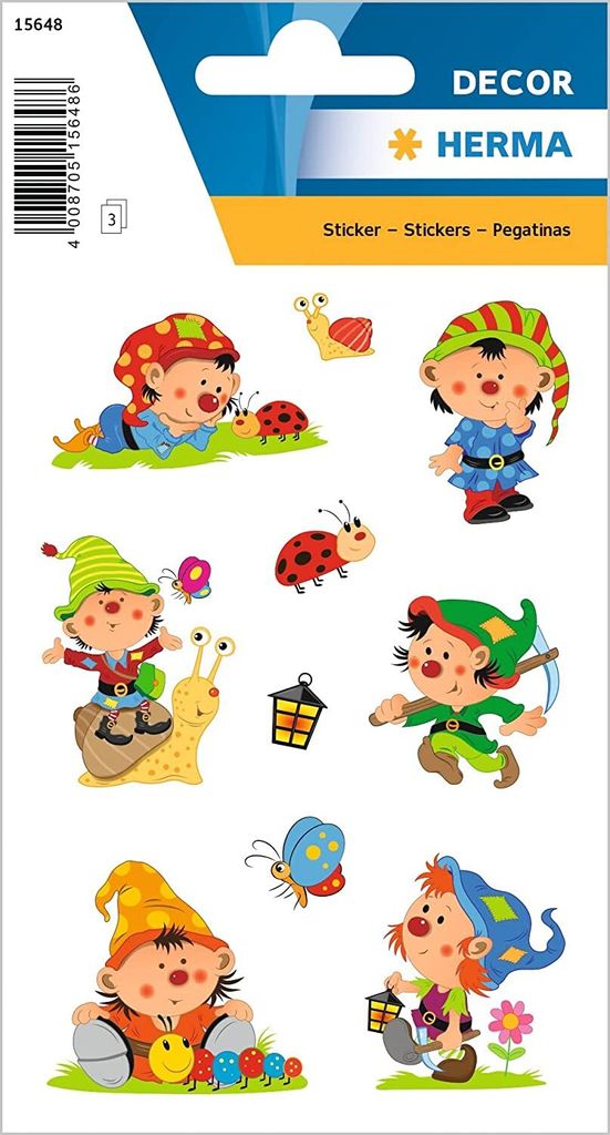 HERMA Sticker DECOR "Wichtelfreunde" 3 Blatt à 10 Sticker Produktbild 