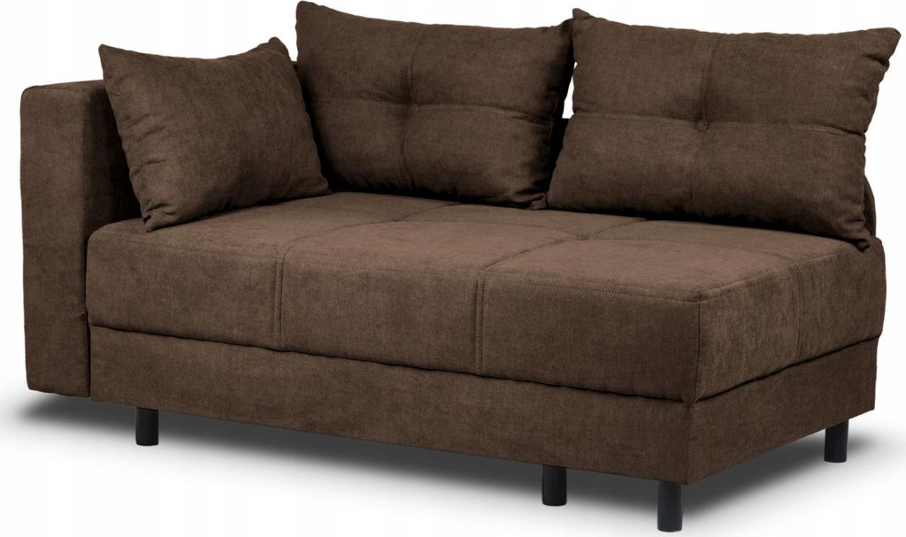 Schlafsofa - mit Bettkasten - Braun - 3 Sitzer Sofa - Couch mit Schlaffunktion - Stilvoll Bettsofa - Wohnzimmer Polstersofa - Links - ZOOMY
