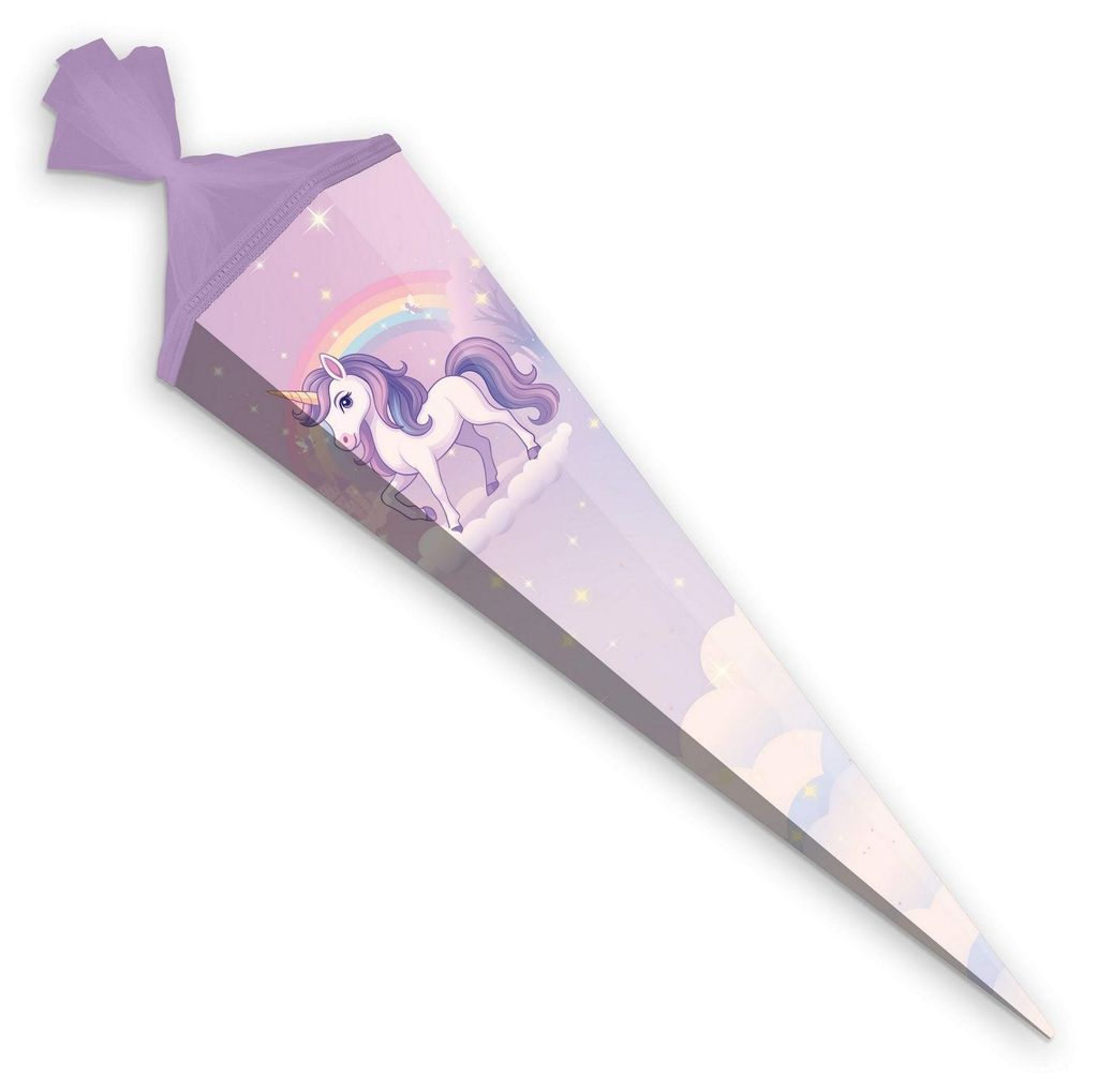ITENGA Schultüte 85cm eckig Motiv EINHORN ZAUBERWOLKE Zuckertüte Tüllverschluss
