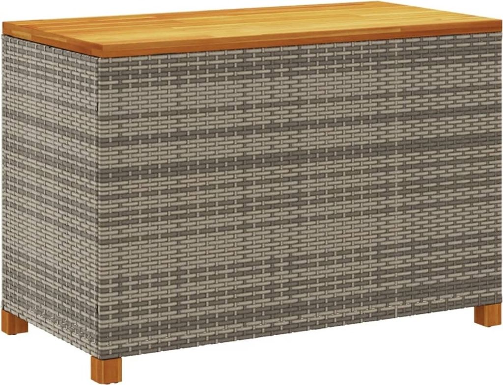 vidaXL Záhradná truhla sivá 110x55x63 cm polyratan akáciové Obrázok produktu 