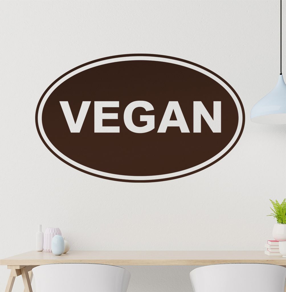 Vegan Wandtattoo in 6 Größen - Wandaufkleber Wall Sticker - Dekoration, Küche, Wohnzimmer, Schlafzimmer, Badezimmer