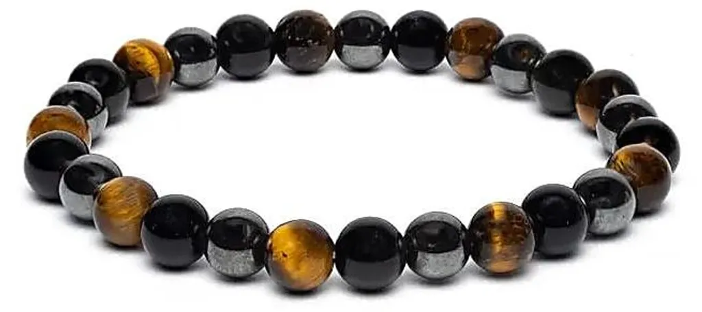 Bracelet Bien-être Oeil de Tigre et Hématite pour Grand Poignet - 2 Pcs
