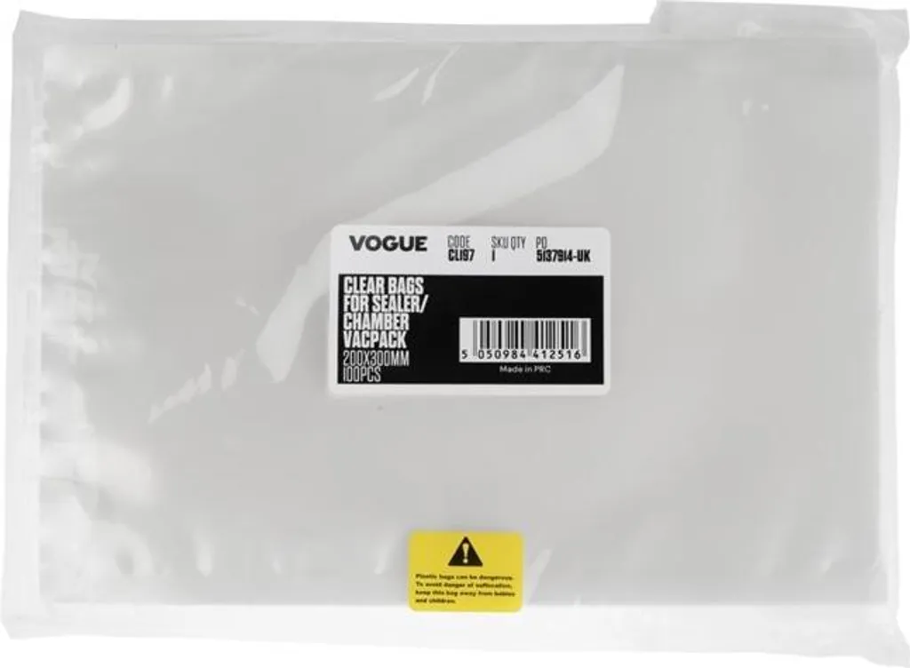 Sacs de mise sous vide Vogue 200 x 300 mm lot de 100 pour conservation