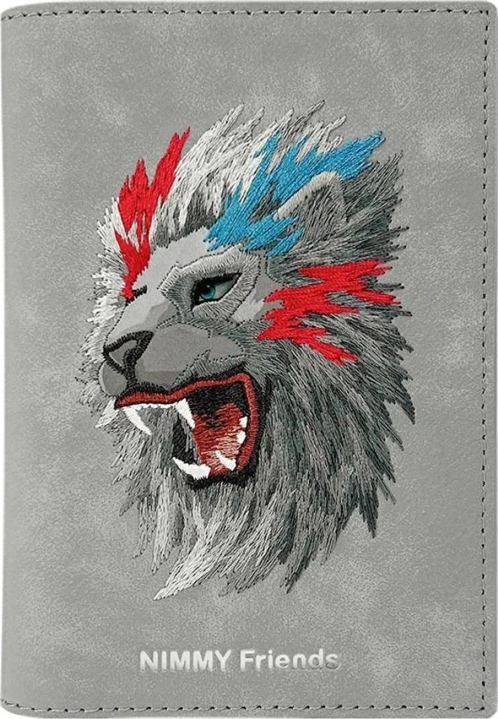 Etui Nimmy Raptor Lion Na Paszport/ Portfel - Szare