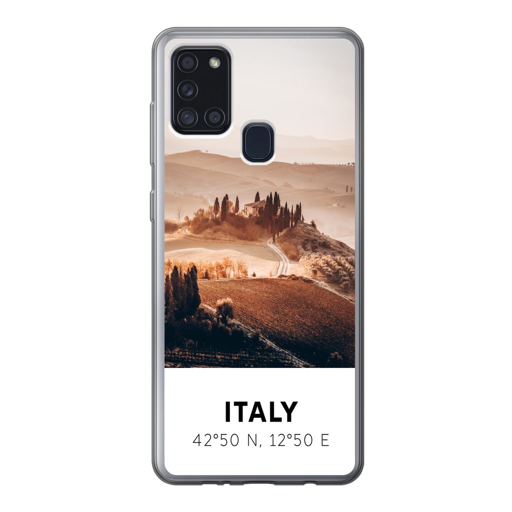 MuchoWow Handyhülle Schutzhülle Hülle für Samsung Galaxy A21s Toskana - Italien - Sommer Silikon Softcase Handy Hülle - Hartschale