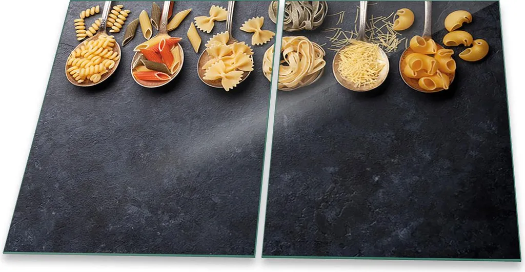 Set 2 Piastre Copri Fornelli Vetro Splashback 40x52 Nero - Universali