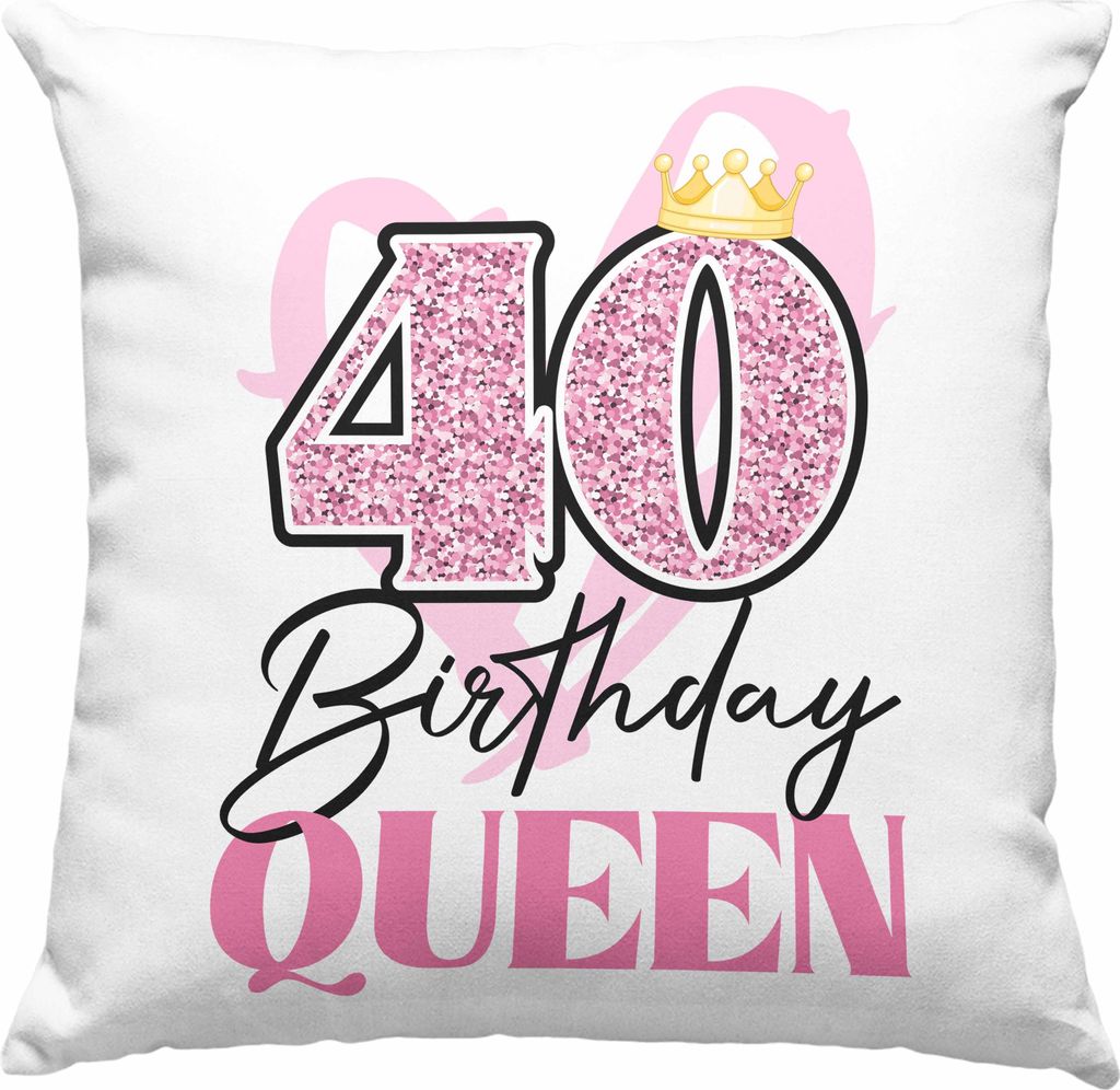 Trendation - 40. Geburtstag Deko-Kissen mit Füllung 40x40 Frau Geschenk 40er Geschenkidee 40 Mutter Frauen Lustig Geschenke (Blau)