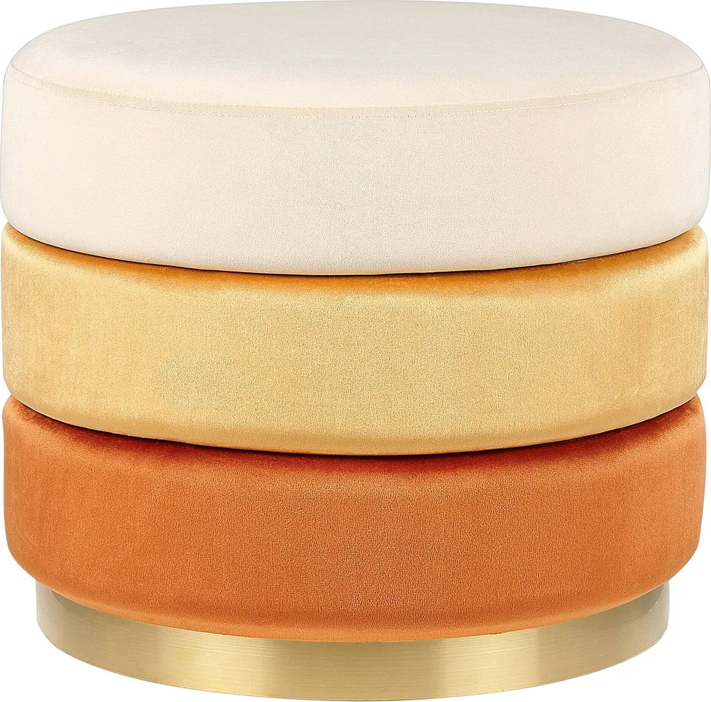 Chaise velours orange ombré 41 cm de hauteur avec socle doré élégant