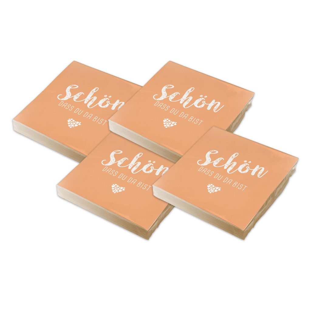 itenga 80x Serviette Schön dass du da bist apricot Produktbild 