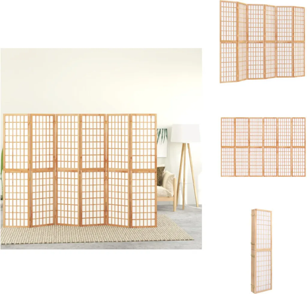 Cloison de Séparation 240x170 cm 6 Pcs pour Bureau ou Salon Zen