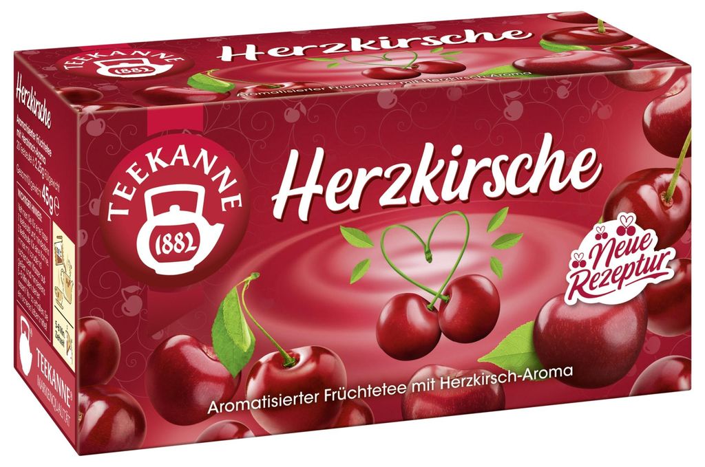 Teekanne Herzkirsche Früchtetee 20x3g Produktbild 