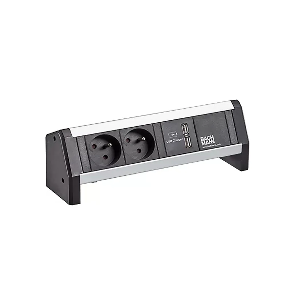 Bloc Prise de Bureau BACHMANN DESK 2 Noir avec Port USB et Bornes UTE