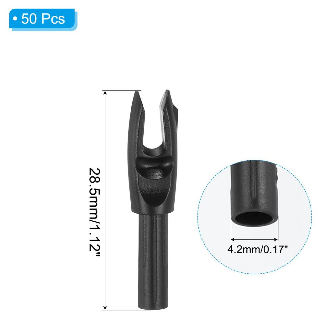 Bogenschie?nocken 4,2 mm 0,165", 50 Stš¹ck Pfeil Nocken Kunststoff Einsetzbare Pfeilnocken Ersatzteile fš¹r Jagdpfeile Recurvebogen Compound Bo...