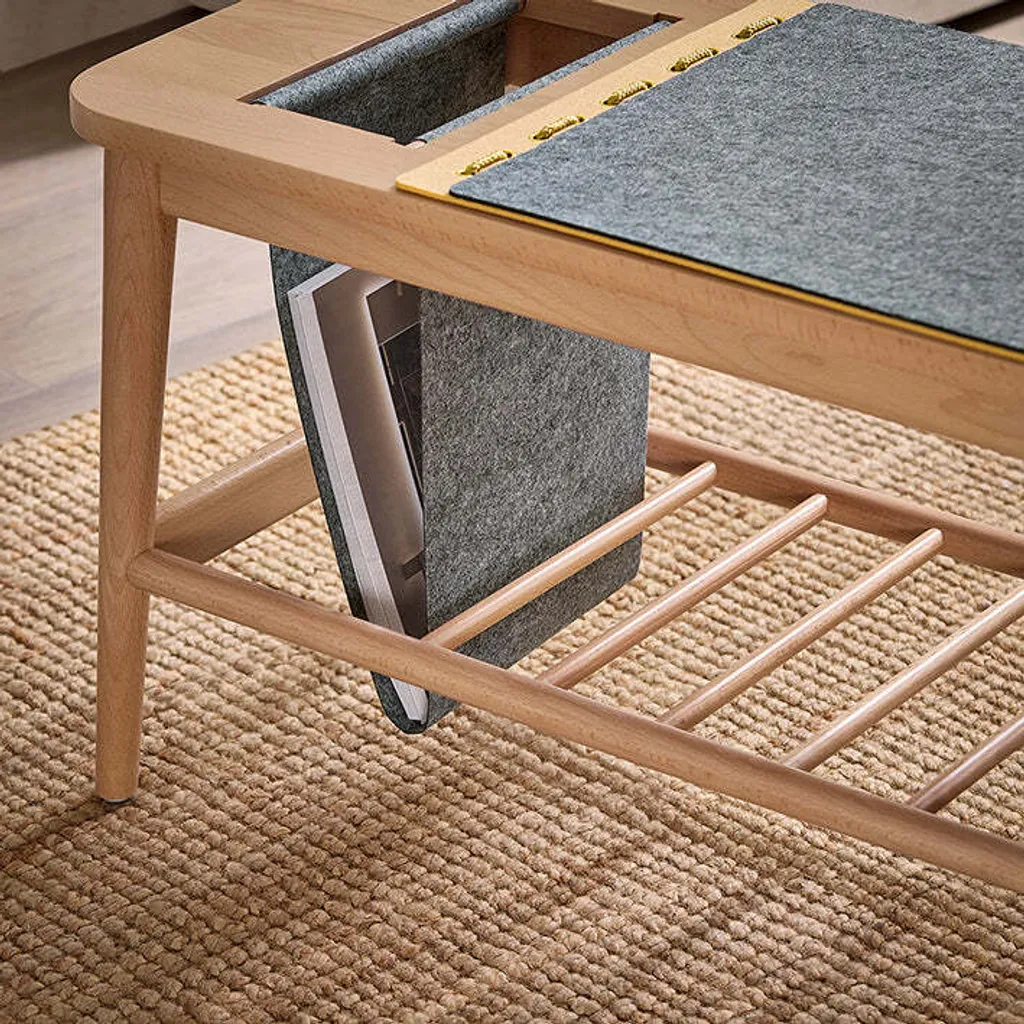 Banc de rangement entrée Rootz 110 cm assemblage tenons et mortaises