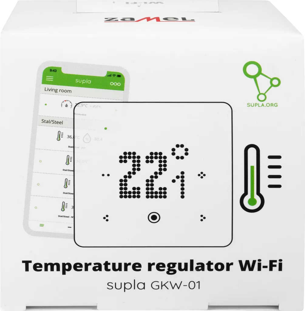 Thermostat Tactile WiFi GKW-01 ZAMEL Noir - Programmation Supla - 10