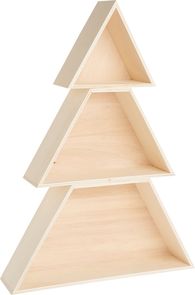 Rico Design Tannenbaum Holzboxen Set 38x51x8 cm Aufbewahrung Dekoration