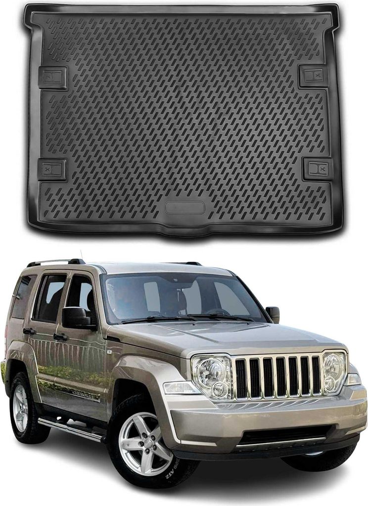 Kofferraummatte Kofferraumwanne für Jeep Cherokee 2008-2019 Gummi TPE Schwarz