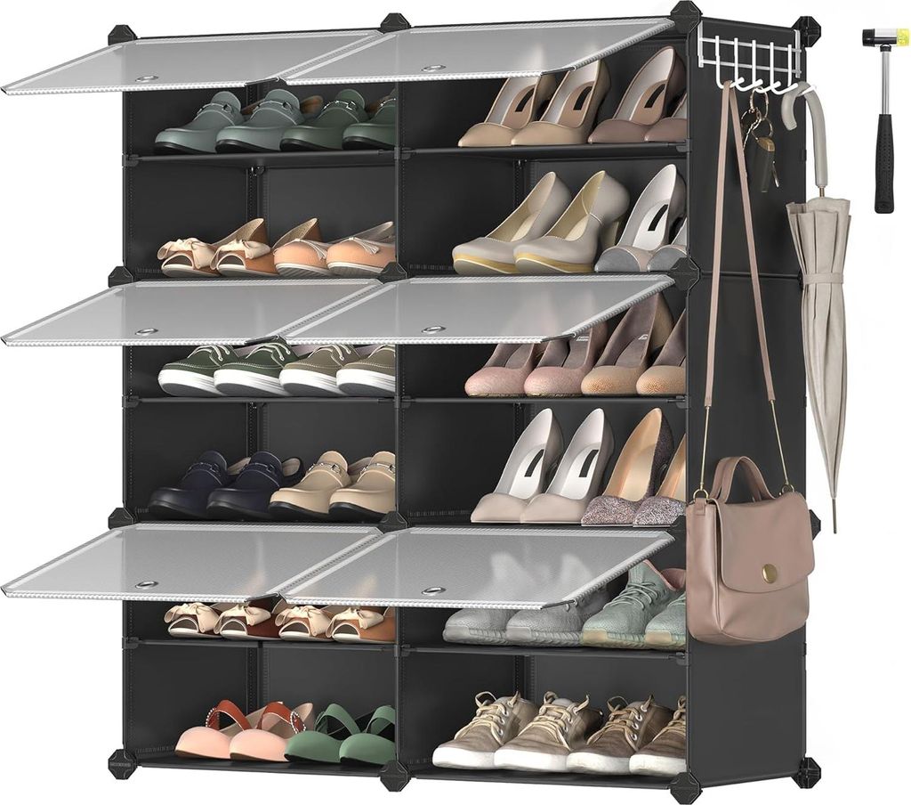 Songmics Schuhregal mit 6 Fächern tintenschwarz