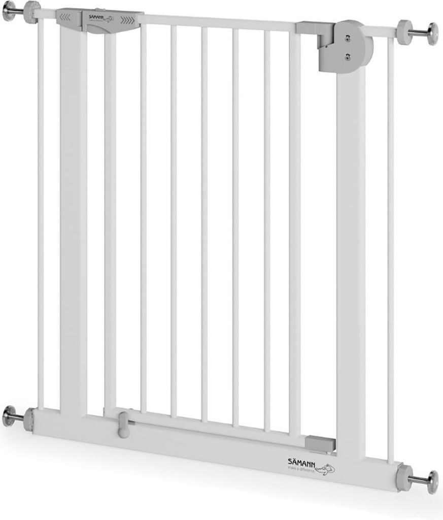 Türschutzgitter & Treppenschutz mit Elefantenfuß, Tür mit 90° Stop, ohne Bohren 79-88 cm