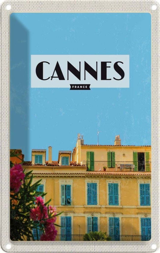vianmo Blechschild 30x20 cm Cannes France Frankreich Tourismus Abenteuer Reisen Urlaub