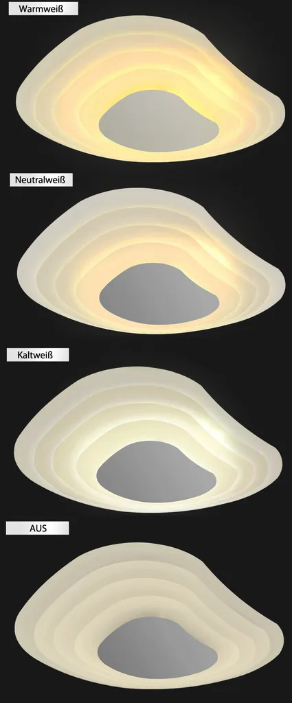 Plafonnier LED 30W réglable par télécommande avec diamètre 62 cm blanc