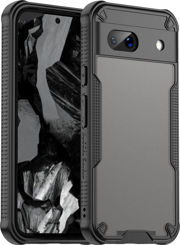 Hülle für Google Pixel 8a - Phonesta Shockproof Armor Semi-Transparent Back Cover - Schwarz