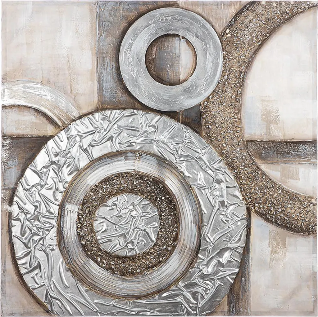 Gilde Bild Tumarin 100x100 cm | Quadro su Tela Argento Moderno