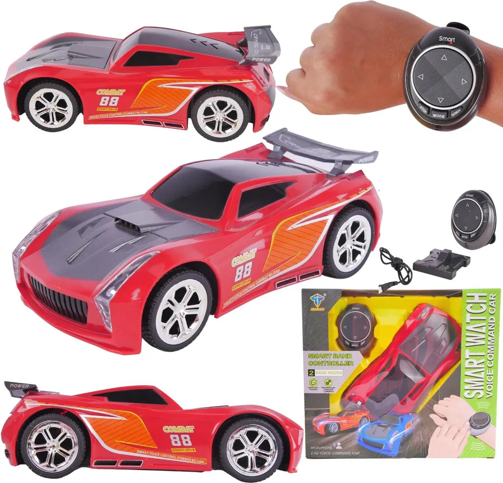 Voiture Télécommandée Sans Piles avec Charge USB et Commande Voix