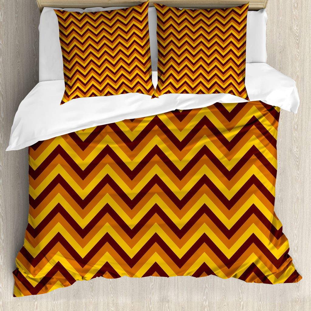 ABAKUHAUS Yellow Chevron Bettbezug, Klassische Brown, Milbensicher Allergiker geeignet mit Kissenbezügen, 155 cm x 220 cm - 80 x 80 cm, Pale Brown...