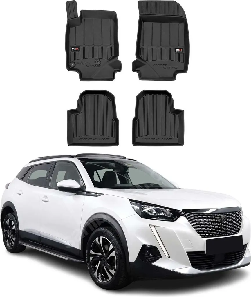 Tappetini 3D Su Misura Peugeot 2008 dal 2019 al 2025 - TPE Nero