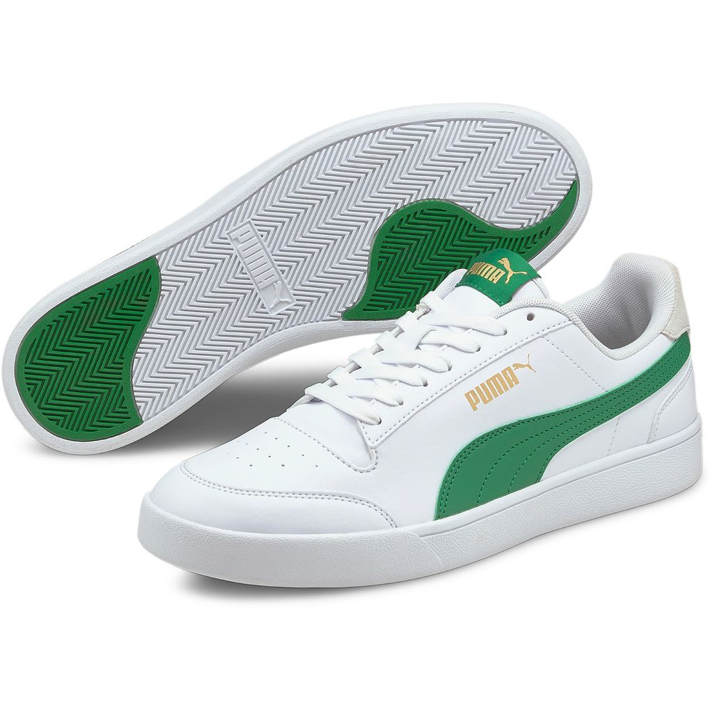 PUMA Shuffle Sneaker Unisex white/green/ivory glow/gold 46