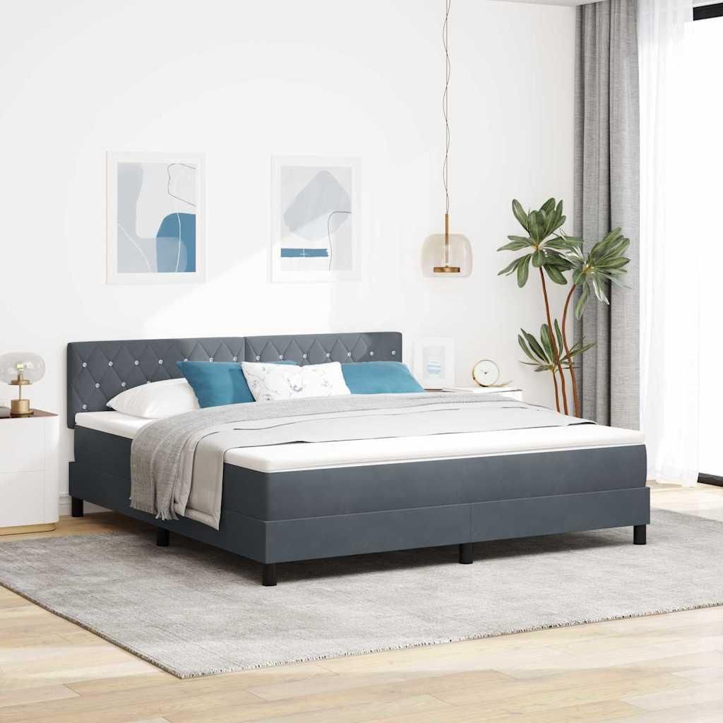 Maison Exclusive - Boxspringbett mit Matratze Dunkelgrau 180 x 200 cm Samt
