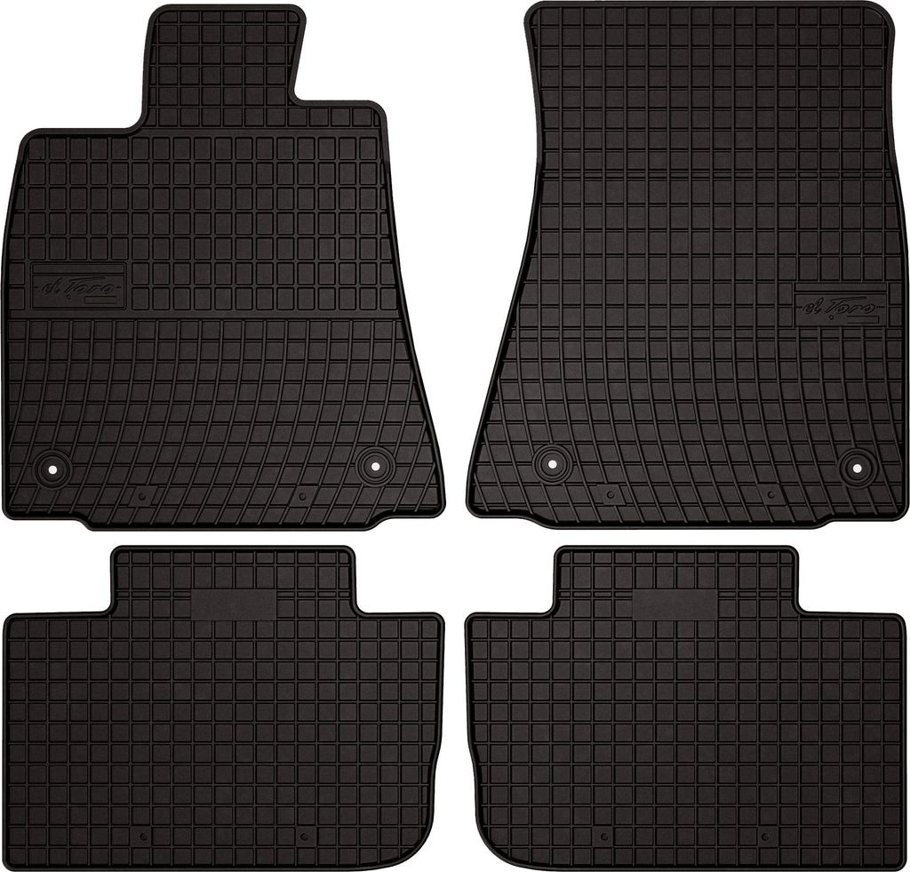 Gummifußmatten passend für Lexus IS III (Limousine, Bj. 2013-2020) – schwarz, passgenau, mit Befestigungen set 4 Stk. - Gummi-Automatten