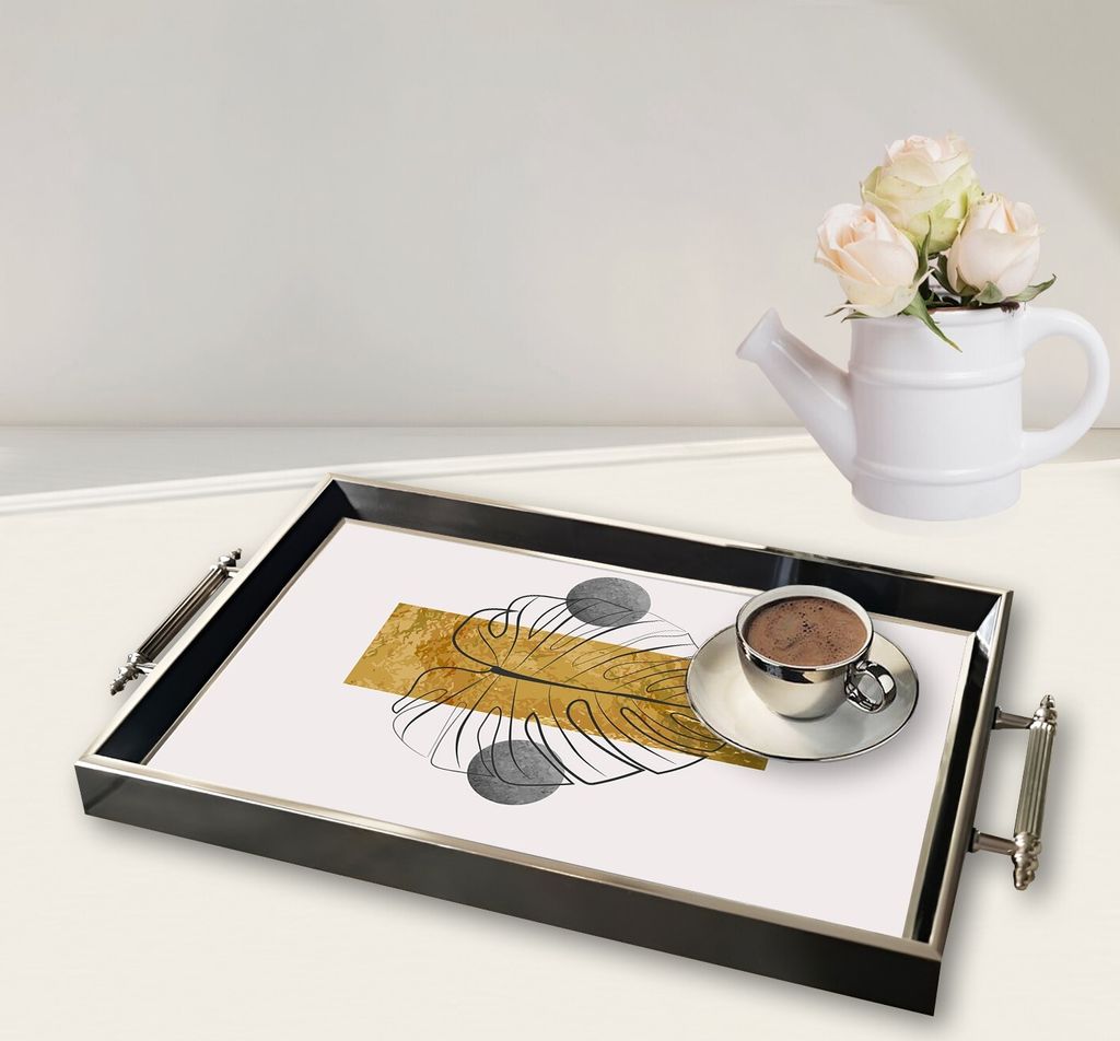 Evila Originals, TPG9832, Tablett, Mehrfarbig, 100 % GLAS, 50 x 29 x 3,5 cm