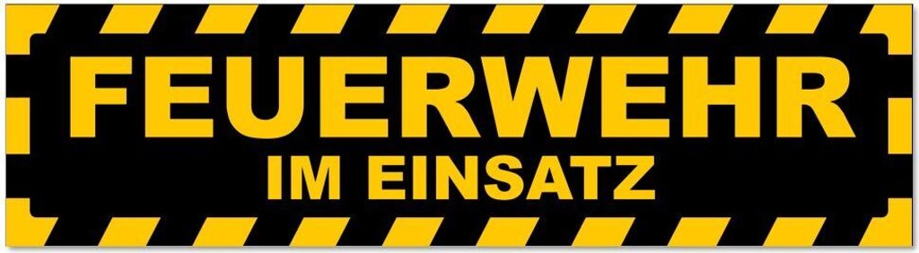Kiwistar - Autoaufkleber - Gelb - Schwarz - 20 x 5,3 cm - Feuerwehr im Einsatz gestreift - Hinweis Aufkleber Sticker für Auto, Kfz, Fahrrad, PKW, LKW